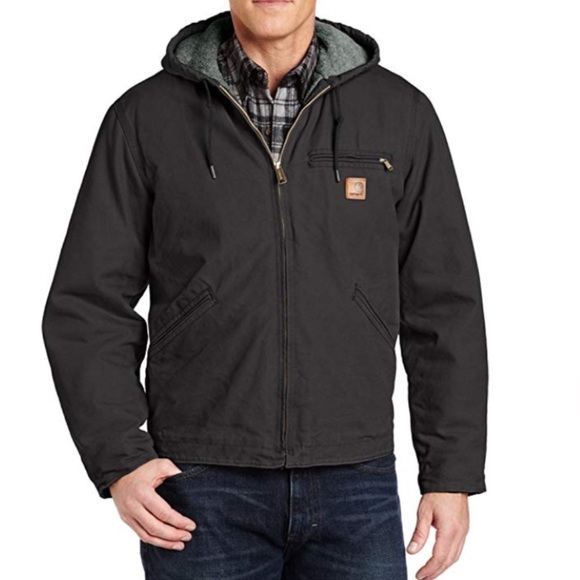 Carhartt Men's Sherpa Lined Sierra Jacket Dark Brown 4XLT Cotton Duck Heavy Duty - Picture 4 of 16